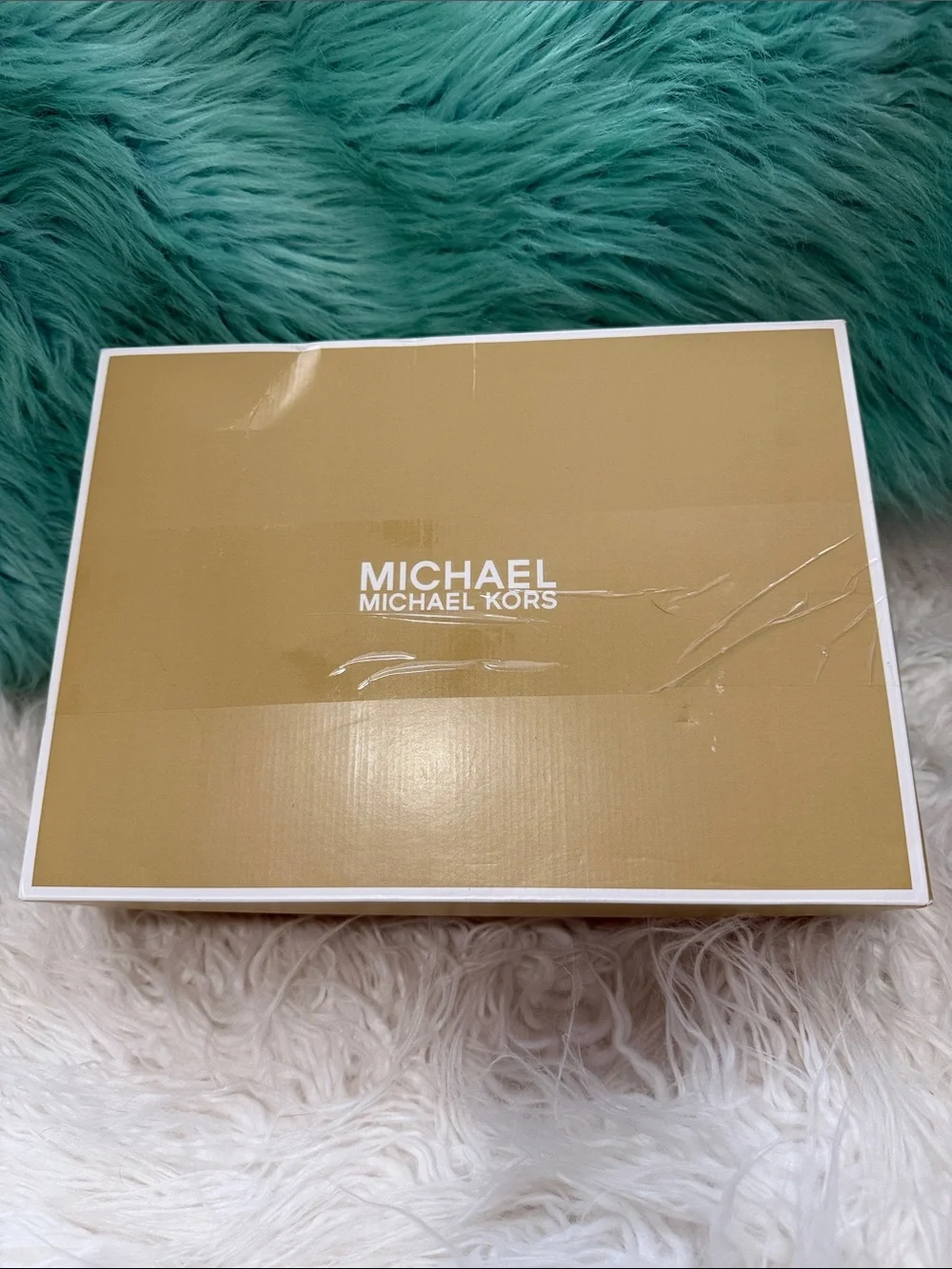 NIB Michael Kors Brown Leather Cutout Block Heel Sandals Women’s size 7